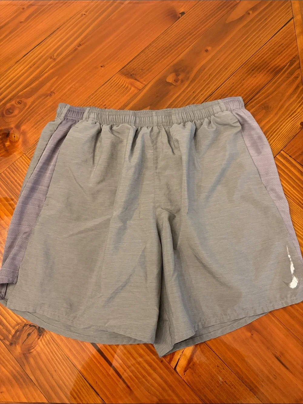 Nike Men's Athletic Shorts in Gray with Lavender Side Panels